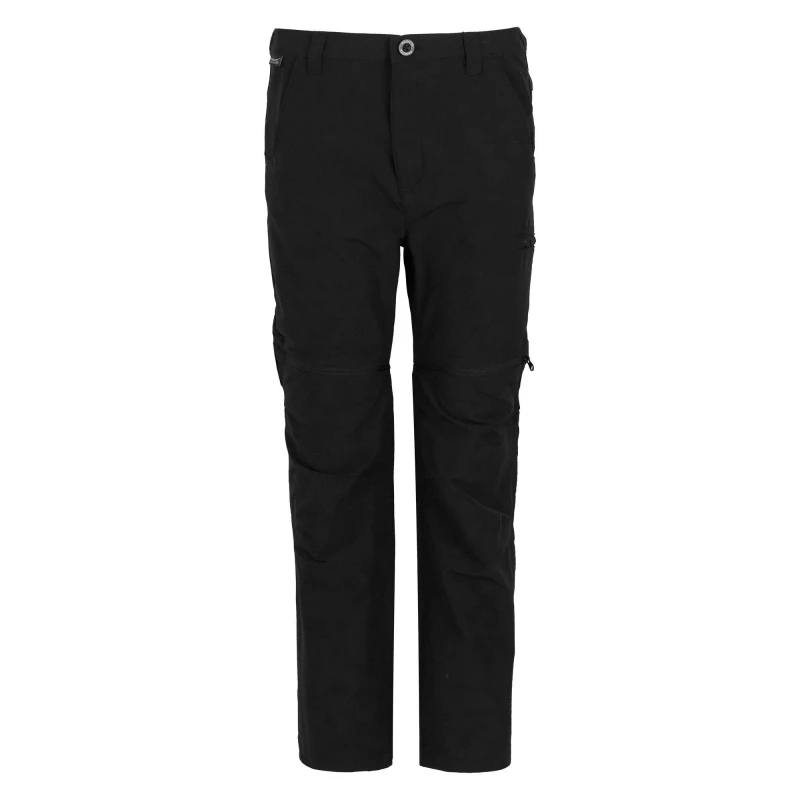 Image of Regatta Junior Highton Zip Off Trousers Black unisex 5-6 Years