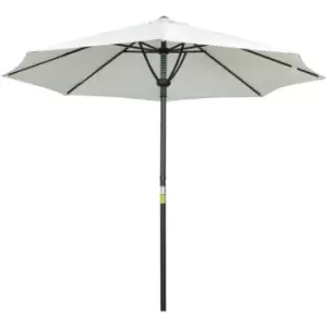 Image of Outsunny Outdoor Market Table Parasol Umbrella Sun Shade with 8 Ribs, Cream - Cream