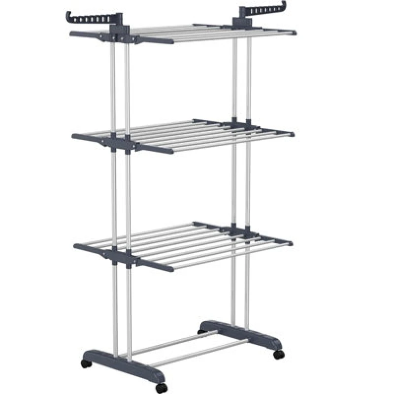 Image of Gr8 Home Large Tower Clothes Airer 3 Tier Folding Drying Rack Towel Dryer Laundry Horse