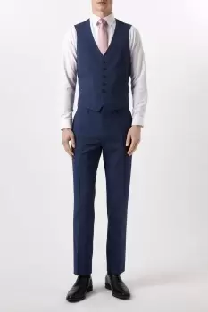 Image of Mens Tailored Fit Navy End On End Waistcoat