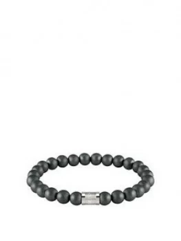 Image of Hugo Boss Jewellery 1580041M Stainless Steel Magnetic Closure Matt Hematite Beads Men