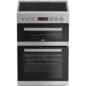 Image of Beko EDC634S 60cm Double Oven Electric Cooker with Ceramic Hob - Silver