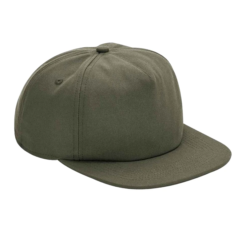 Image of Beechfield Beechfield Men Cotton 5 Panel Baseball Cap in Dark Olive Dark Olive One Size Male 5063300465493