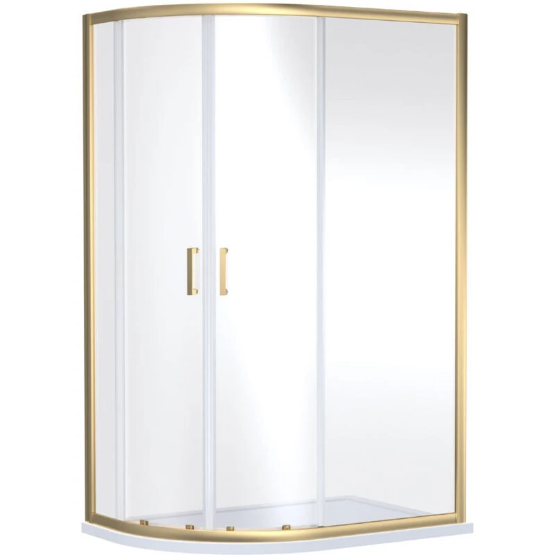 Image of nuie Rene 190x80x80cm Quandrant Shower Enclosure - Brown, Brown SMQU108BB-E6