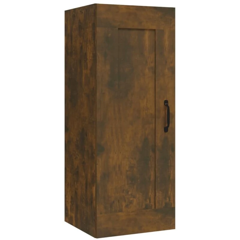 Image of Vidaxl Hanging Cabinet Smoked Oak 35X34X90 Cm Engineered Wood, Brown 817453