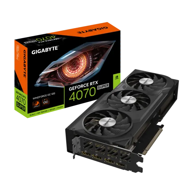 Image of Gigabyte GeForce RTX 4070 SUPER WINDFORCE OC 12GB Graphics Card - GV-N407SWF3OC-12GD