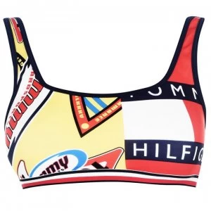 Image of Tommy Bodywear 85 Bralette - Badge AOP OLJ