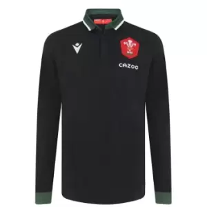 Image of Macron Wales Alternate Long Sleeve Classic Shirt 2021 2022 - Black