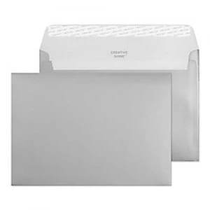 Image of Creative Metallic Coloured Envelopes C5 Peel & Seal 162 x 229mm Plain 130 gsm Metallic Silver Pack of 500