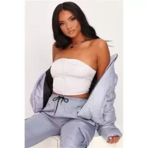 Image of I Saw It First Grey Concealed Zip Bandeau - Grey