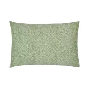 Image of William Morris Willow Bough Pair of Standard Pillowcases, Leaf Green