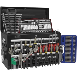 Image of Sealey Superline Pro 5 Drawer Tool Chest + 138 Piece Tool Kit Black