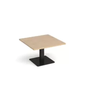 Image of Brescia square coffee table with flat square Black base 800mm - kendal oak