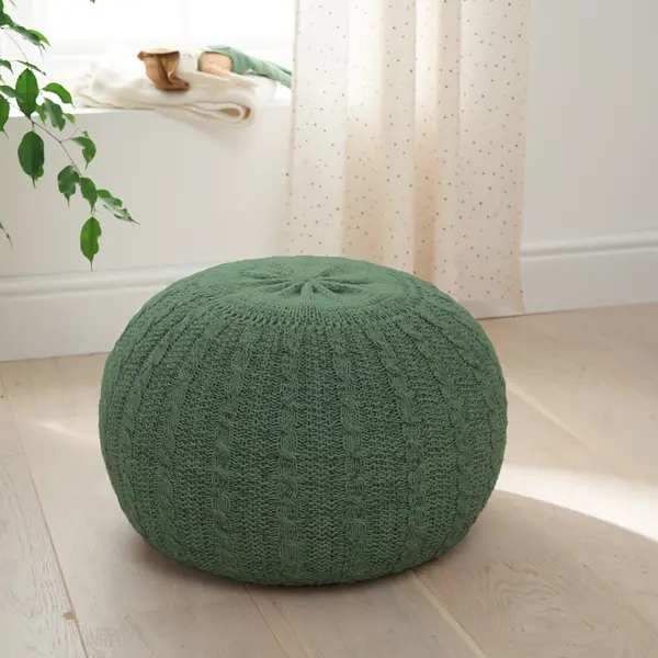 Image of Tutti Bambini Knitted Pouffe Sage