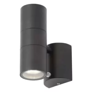 Image of Zinc Wall Light Up and Down with Dusk til Dawn Sensor LETO Black