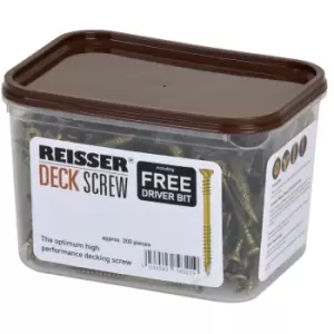 Image of Reisser - 4.5 x 63mm Decking Screws Bronze Nano Coating - Tub of 200 - Yellow