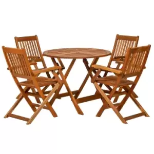 Image of Royalcraft Manhattan 4 Seater 90cm Dining Set with 4 Folding Armchairs