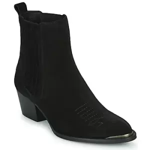 Image of Ikks TIAG SUEDE womens Low Ankle Boots in Black,4,5,5.5,6.5,7