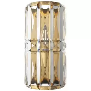Image of Maytoni Facet Neoclassic Glass & Crystal Wall Lamp Gold