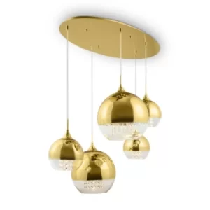 Image of Modern Fermi 5 Light Gold Cluster Pendant Ceiling Light