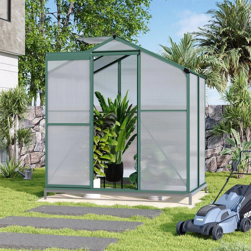 Image of Breeins Outdoor 4x6fts Garden Greenhouse with 2 Vents Green unisex Large