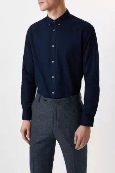 Image of Navy Long Sleeve Oxford Shirt