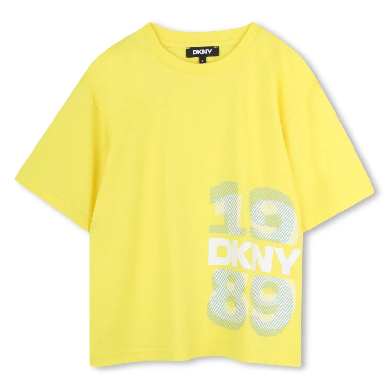 Image of DKNY SS T Shirt Jn63 Yellow unisex 6Y
