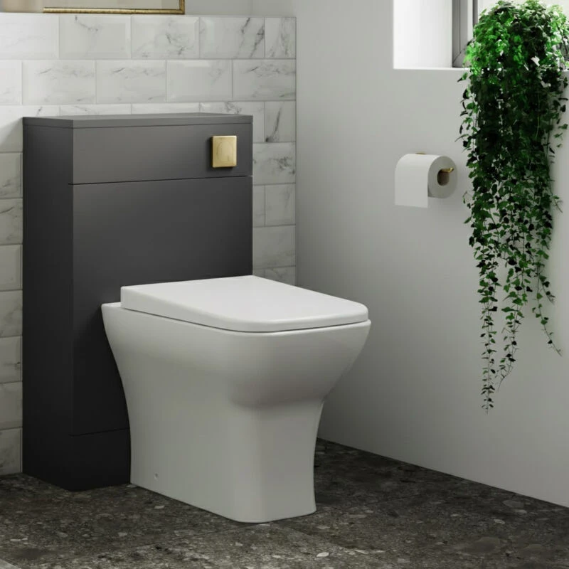 Image of NUIE Arno Back to Wall wc Toilet Unit 500mm Wide - Satin Anthracite - Nuie NVF1441