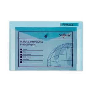 Image of Snopake Polyfile Foolscap Polypropylene Wallet File Classic Blue Pack of 5 Wallets