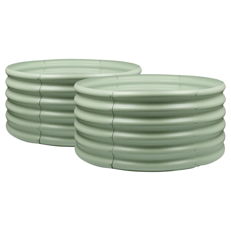 Image of Harbour Housewares Round Raised Garden Beds - 90cm x 45cm - Pack of 2 in Green Size: 90cm x 45cm Green Unisex 90cm x 45 cm