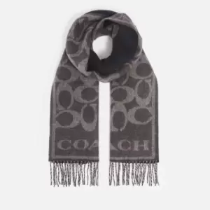Image of Coach Eve Signature C Reversible Cashmere Muffler - Black