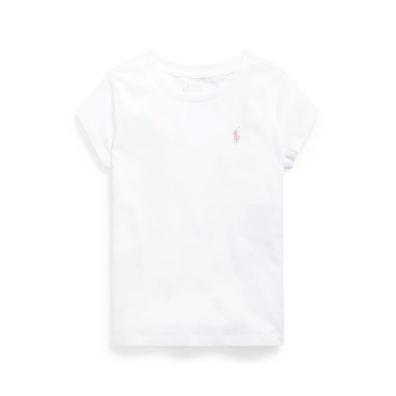 Image of Polo Ralph Lauren SS CN TEE-TOPS-KNIT girls's Children's T shirt in White