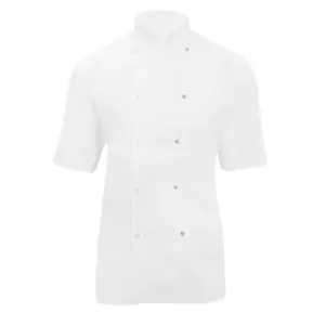 Image of Dennys Ladies/Womens Short Sleeve Chefs Jacket / Chefswear (Pack of 2) (XL) (White)