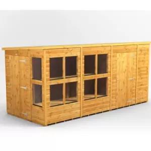 Image of 14x6 Power Pent Potting Shed Combi Building including 6ft Side Store