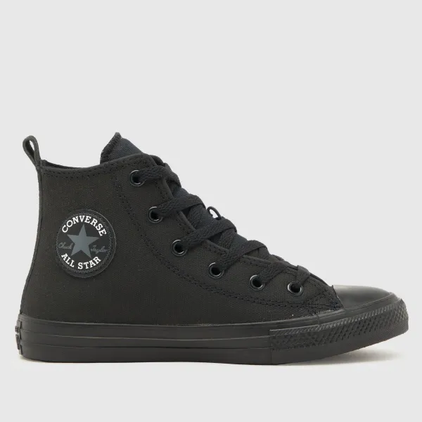 Image of Converse Black all star hi counter Junior trainers Black UK 10 (EU 26)