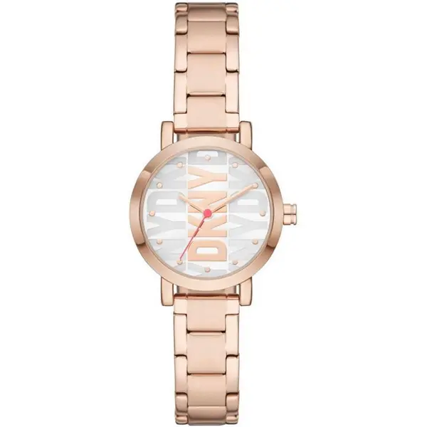 Image of DKNY Ladies DKNY Soho Watch One Size Rose Gold and White 40812190000