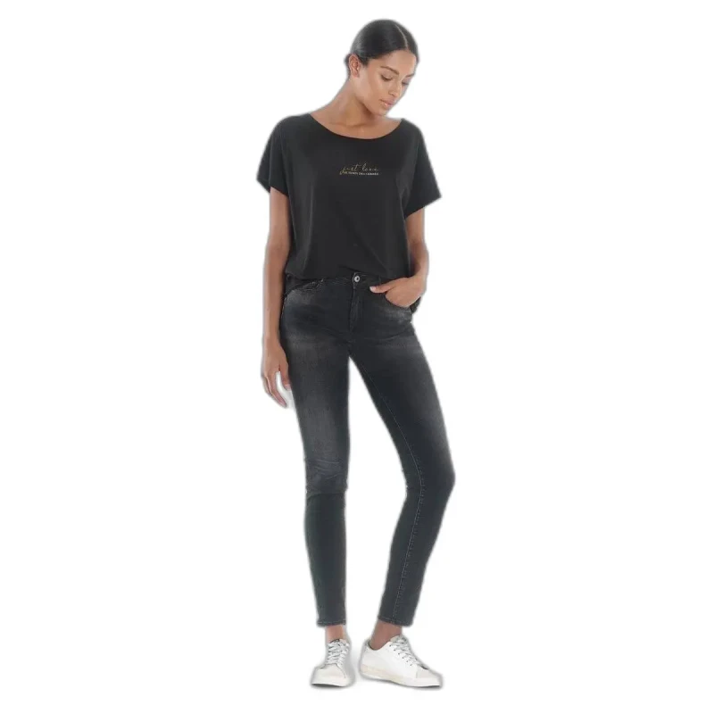 Image of LE TEMPS DES CERISES Slim Shac Jeans with High Waist blue Black Women W27;W26