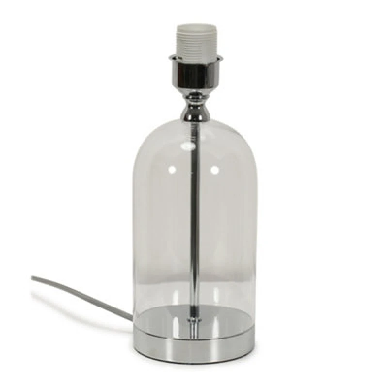 Image of ValueLights Jessy Glass Silver Table Lamp Base Silver