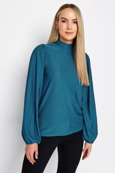 Image of Tall High Neck Textured Top