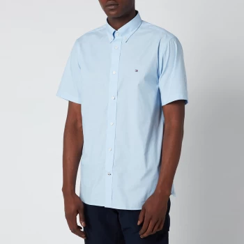 Image of Tommy Hilfiger Mens Soft Poplin Short Sleeve Shirt - Copenhagen Blue - S