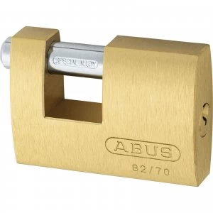 Image of Abus 82 Series Monoblock Brass Shutter Padlock 70mm Standard