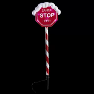 Image of Premier Decorations Snow Topped 4 Pack 80cm Santa Stop Here Path Christmas Light
