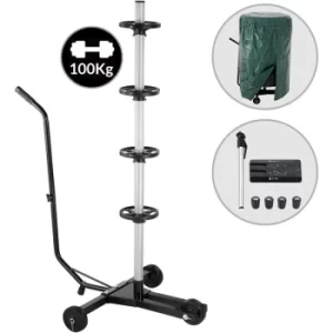 Image of Rim Tree 3 Wheels Without Brake Tire Stand Tyre With Cover Black 225mm Alu Aluminium Mobile Space-Saving Storage Transport Protective Cover