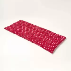 Image of Red Polka Dot Bench Cushion 2 Seater - Homescapes