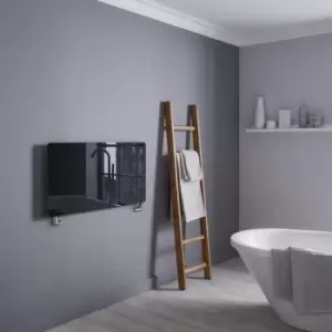 Image of Towelrads Vetro Frame 100 X 500 mm Glass Radiator 1621B - Black