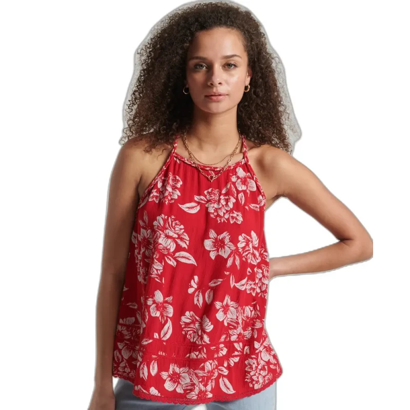 Image of Superdry Womens camisole tank top Superdry Vintage Breach Rouge Female S