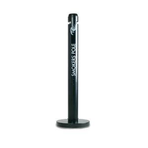 Image of Rubbermaid Smokers Pole Ash Bin Weather Resistant Aluminium Black