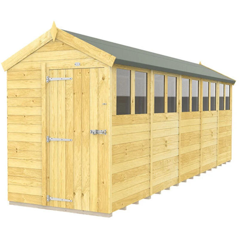 Image of Flat Pack Sheds DIY Sheds 5 x 20 Apex Shed, Brown 5X20AFF