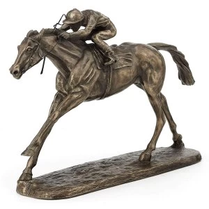 Image of Horse Racing On The Flat by Harriet Glen Cold Cast Bronze Sculpture 16cm