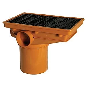Image of FloPlast D506 Rectangular Drain Inlet Hopper - Terracotta 110mm